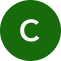 Ein weißer Buchstabe "C", zentriert auf einem soliden grünen, kreisförmigen Hintergrund.