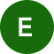 Ein weißer Buchstabe "E" steht mittig auf einem einfarbig grünen, runden Hintergrund.