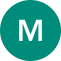 Ein blaugrüner Kreis mit einem weißen Großbuchstaben "M" in der Mitte.